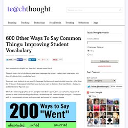600 Other Ways To Say Common Things: Improving Student Vocabulary -