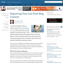 Improving Your Law Firm Blog Content