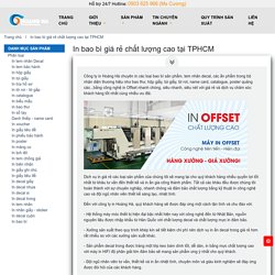 In bao bì giá rẻ chất lượng cao tại TPHCM
