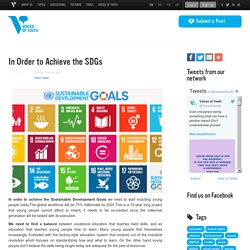 *****Voices of Youth: In Order to Achieve the SDGs