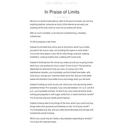 In Praise of Limits