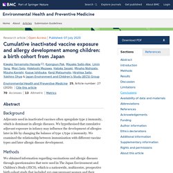 Cumulative inactivated vaccine exposure and allergy development among children: a birth cohort from Japan