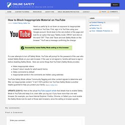 Online Safety: How to Block Inappropriate Material on YouTube