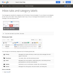 Inbox tabs and category labels - Gmail Help