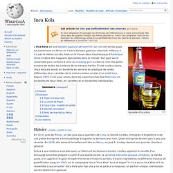 Inca Kola - Cas d'école (Wikipedia)