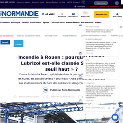 Incendie à Rouen : pourquoi l'usine Lubrizol est-elle classée Seveso « seuil haut » ? - Société - Paris Normandie