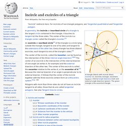 Incircle and excircles of a triangle - Wikipedia
