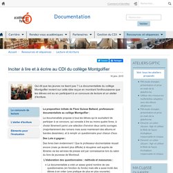 Inciter à lire et à écrire au CDI du collège Montgolfier