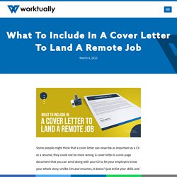 What To Include In A Cover Letter To Land A Remote Job