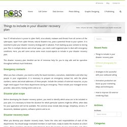 Things to include in your disaster recovery plan