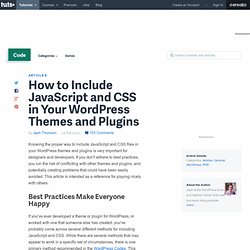 How to Include JavaScript and CSS in Your WordPress Themes and Plugins