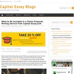 What to Be Included In a Thesis Proposal Writing Service from Capital-Essay.com