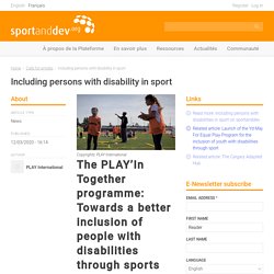 Including persons with disability in sport