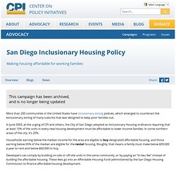 Online CPI : Policy Solutions: San Diego Inclusionary Housing Policy