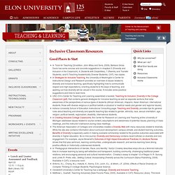 Inclusive Classroom Resources - Elon University CATL