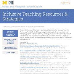 Inclusive Teaching Resources and Strategies