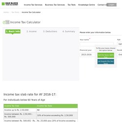Income Tax Calculator for Online Tax Calculation