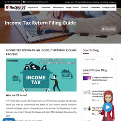 Income Tax E-filing Guide, How to file ITR, Income Tax Return Filing