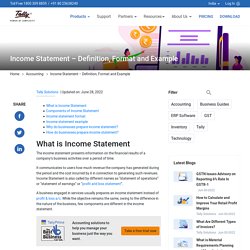 Income Statement Format