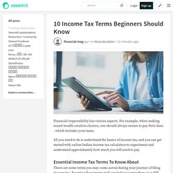 10 Income Tax Terms Beginners Should Know