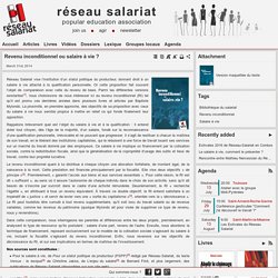 Revenu inconditionnel ou salaire à vie ? 