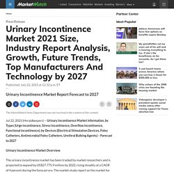 Urinary Incontinence Market 2021 Size, Industry Report Analysis, Growth, Future Trends, Top Manufacturers And Technology by 2027