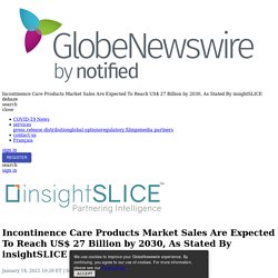 Incontinence Care Products Market Sales Are Expected To
