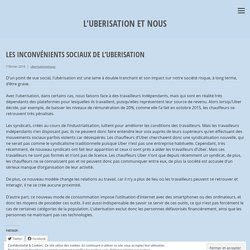 Les inconvénients sociaux de l’uberisation – L'uberisation et nous