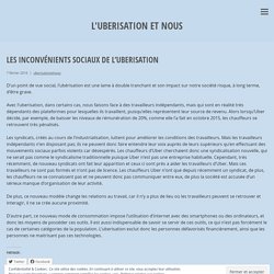 Les inconvénients sociaux de l’uberisation – L'uberisation et nous