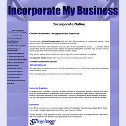 Online Business Incorporation Services
