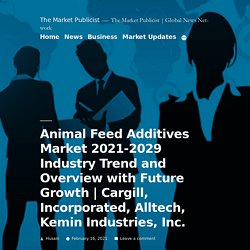 Animal Feed Additives Market 2021-2029 Industry Trend and Overview with Future Growth