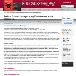 Serious Games: Incorporating Video Games in the Classroom (EDUCAUSE Quarterly