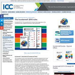 The new Incoterms® 2010 rules