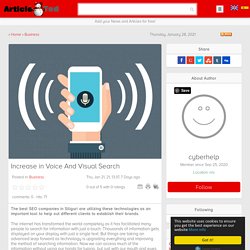 Increase in Voice And Visual Search Article - ArticleTed - News and Articles