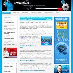 Increase Brain Power and Climb the Corporate Ladder
