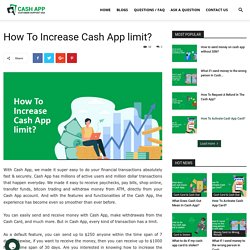 How To Increase Cash App limit?