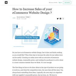 How to Increase Sales of your eCommerce Website Design ?
