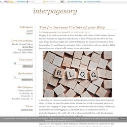Tips for Increase Visitors of your Blog - interpagesorg