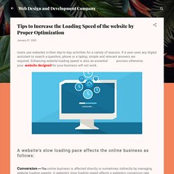 Tips to Increase the Loading Speed of the website by Proper Optimization