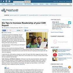 Six Tips to Increase Readership of your CSR Report