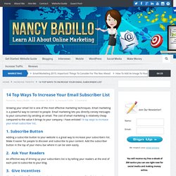 14 Top Ways To Increase Your Email Subscriber List