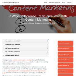 7 Ways to Increase Traffic and Sales with Content Marketing