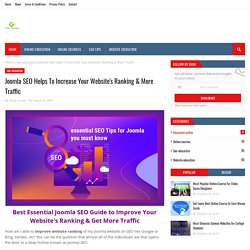 Joomla SEO Helps To Increase Your Website's Ranking & More Traffic