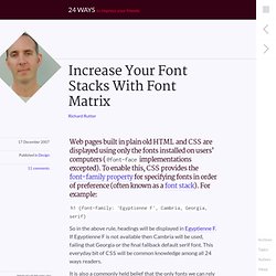 Increase Your Font Stacks With Font Matrix