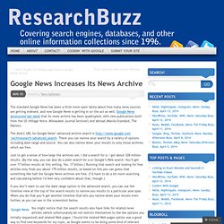 Google News Increases Its News Archive