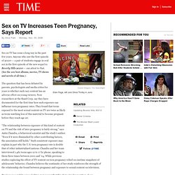 Sex on TV Increases Teen Pregnancy, Says Report
