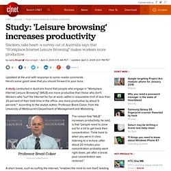 Study: 'Leisure browsing' increases productivity