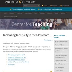 Increasing Inclusivity in the Classroom