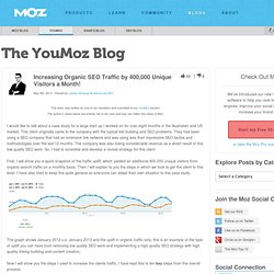 Increasing Organic SEO Traffic by 400,000 Unique Visitors a Month! - YouMoz