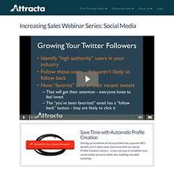 Increasing Sales Webinar Series: Social Media - Attracta